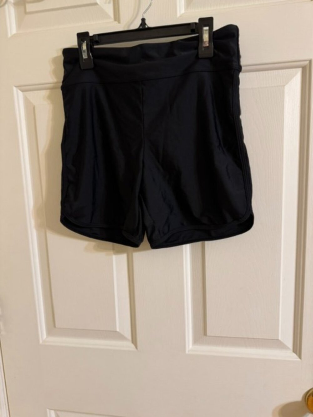 NWT Yilisha Women's Black High Waisted Swim Shorts M Tummy Control Board Shorts